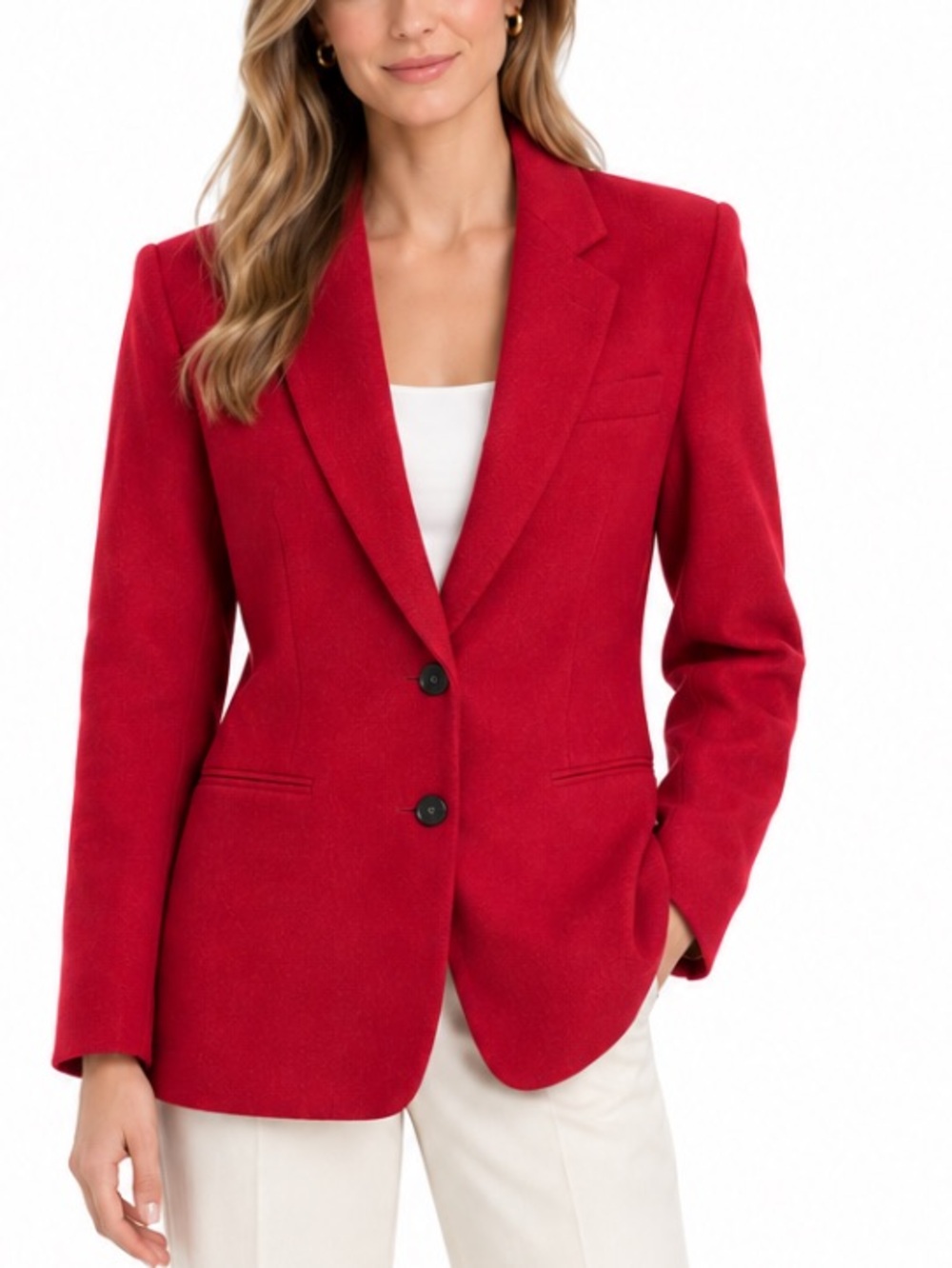 A NEW DAY Red 100% Wool Blazer Jacket Size 8 NWOT